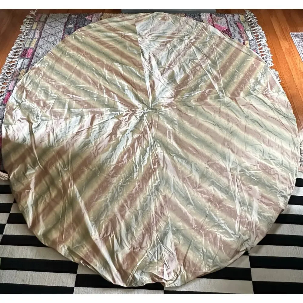 Silk Tablecloth 90” taffeta custom made luxurius pastel cream pink blue round